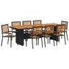 vidaXL Set da Pranzo per Giardino 9 pcs Nero e Marrone polyrattan