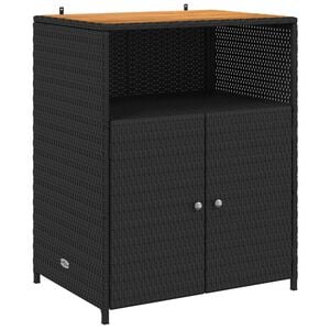 vidaXL Armadietto Nero 70 x 50 x 87 cm Poliestere e Rattan Roly