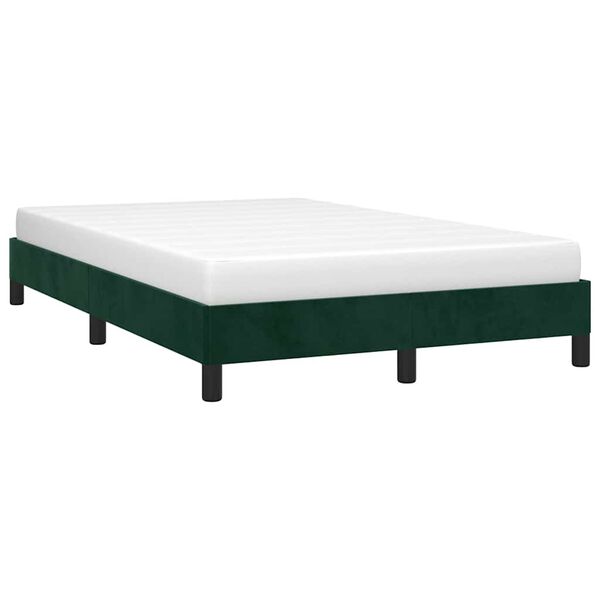 vidaXL Giroletto senza Materasso Verde Scuro 120x190 cm Velluto