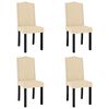 vidaXL Sedie da Pranzo 4 pz Crema in Velluto