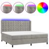 vidaXL Letto a Molle Materasso e LED Grigio Chiaro 200x200 cm Velluto