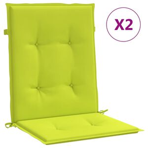 vidaXL Cuscini per Sedia 2 pz Verde Intenso 100x50x3 cm Tessuto Oxford