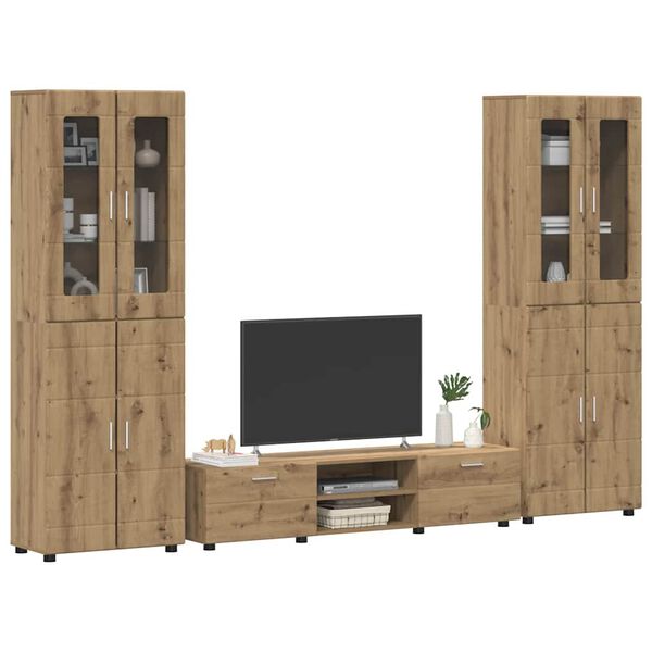 vidaXL Set mobile TV FLORIN Rovere artigianale Legno multistrato