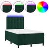 vidaXL Letto a Molle con Materasso e LED Verde Scuro 120x190cm Velluto