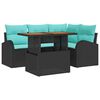 vidaXL Set Divano da Giardino 5 pz Nero Poly Rattan