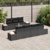 vidaXL Set Divano da Giardino con cuscino 8 pcs Nero Poly Rattan