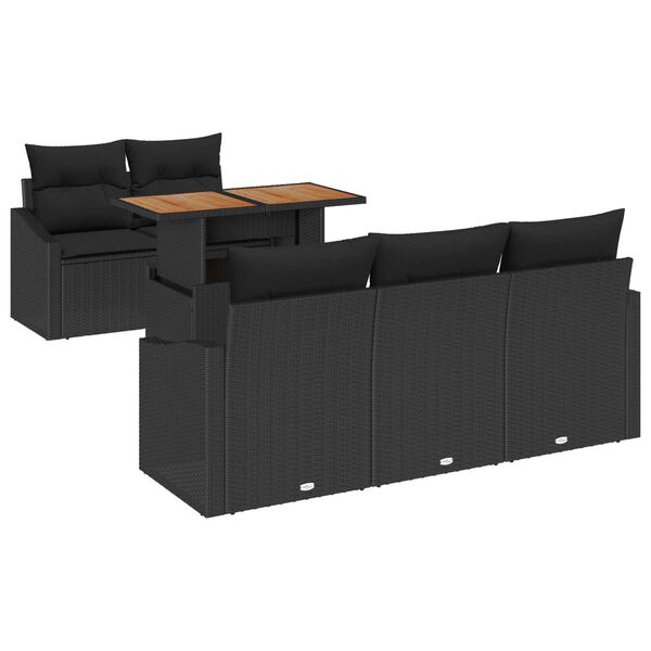 vidaXL Set da Pranzo per Giardino Nero e Marrone 100 x 55 x 73 cm