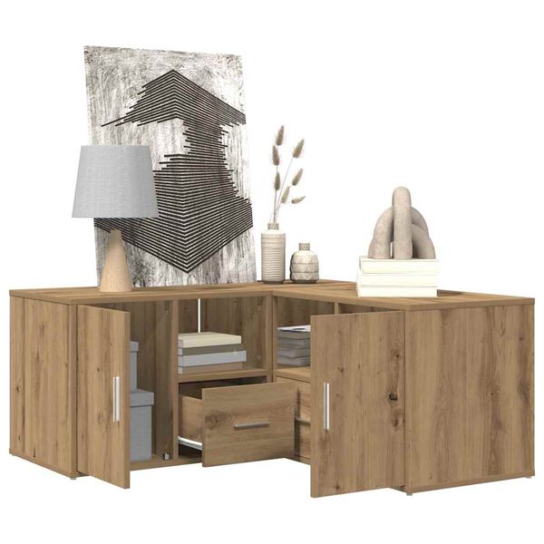 vidaXL Mobile Angolare Rovere Artigianale 160x40x45 cm in Truciolato