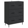 vidaXL Mobile con Cassetti Nero 66 x 34,5 x 89,5 cm