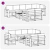 vidaXL Set di divani da esterno 9 pcs Grigio Naturale e Chiaro