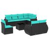 vidaXL Set Divani da Giardino 9 pz con Cuscini Nero in Polyrattan