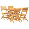 vidaXL Set da Pranzo per Giardino 5 pz in Legno Massello di Teak