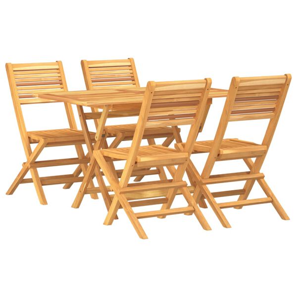 vidaXL Set da Pranzo per Giardino 5 pz in Legno Massello di Teak