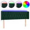 vidaXL Testiera a LED Verde Scuro 147x16x78/88 cm in Velluto