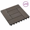 vidaXL Piastrella per Decking 11 pcs Marrone Scuro 30 x 30 cm WPC