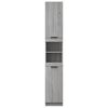 vidaXL Armadietto Bagno Grigio Sonoma 32x34x188,5 cm Legno Multistrato
