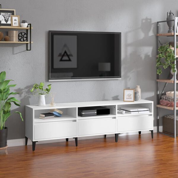 vidaXL Mobile Porta TV Bianco 150x30x44,5 cm in Legno Multistrato