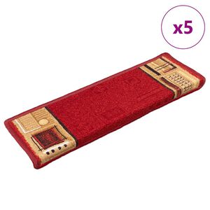 vidaXL Tappetini per Scale Autoadesivi 5pz 65x21x4 cm Rossi