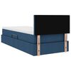 vidaXL Letto con contenitore e materasso con testiera Blu 100 x 200 cm