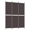 vidaXL Divisorio a 3 Pannelli Marrone 150x200 cm in Tessuto