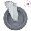vidaXL Ruote Girevoli con Foro per Bullone 8 pz 125 mm