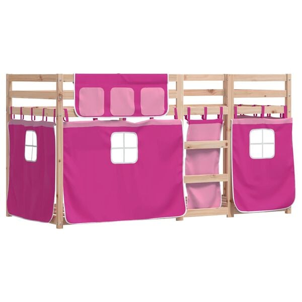 vidaXL Letto a Castello senza Materasso Rosa 90x190 cm Legno di Pino