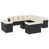 vidaXL Set Divani da Giardino 14pz con Cuscini in Polyrattan Nero
