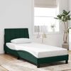 vidaXL Giroletto senza Materasso Hanko Verde Scuro 90x200 cm in Velluto