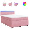 vidaXL Giroletto a Molle con Materasso Rosa 140x190 cm in Velluto