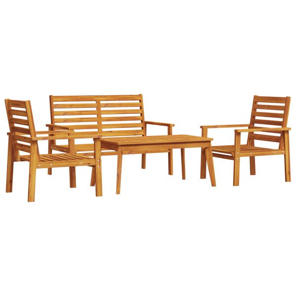vidaXL Set Salotto da Giardino 4 pz in Legno Massello di Acacia