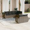 vidaXL Set Divani da Giardino 7 pz con Cuscini Grigio in Polyrattan