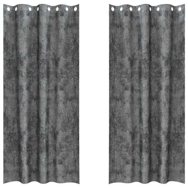 vidaXL Tende in Velluto con tende 2 pcs Grigio 225 x 140 cm Velluto