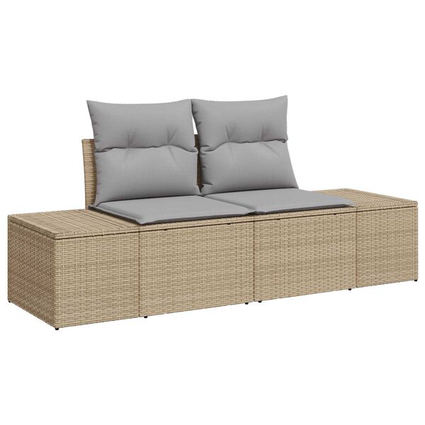 vidaXL Set di divani 7 pcs Beige e Grigio Chiaro polyrattan