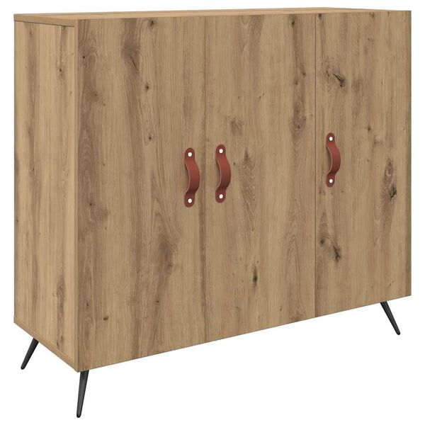 vidaXL Credenza Rovere artigianale 89,5 x 34 x 80 cm Legno multistrato