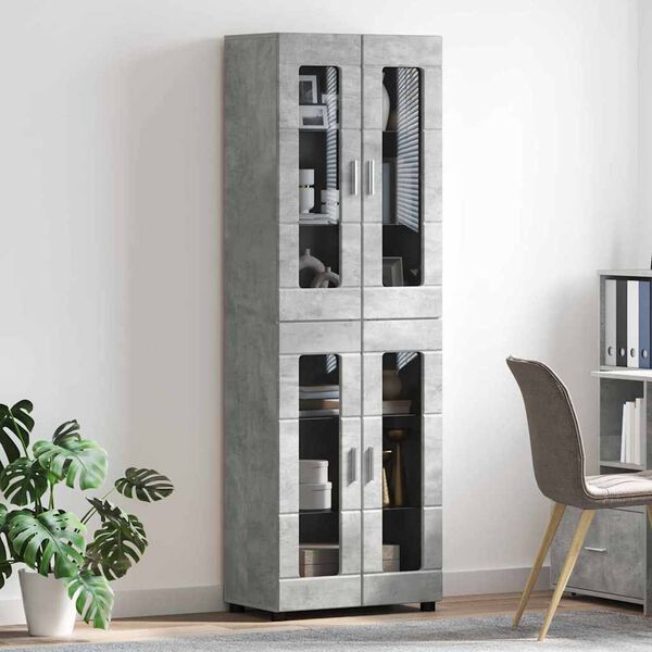 vidaXL Credenza con lo scaffale FLORIN Grigio cemento 60 x 35 x 182 cm