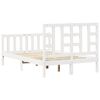 vidaXL Giroletto con Testiera Bianco Small Double Legno Massello