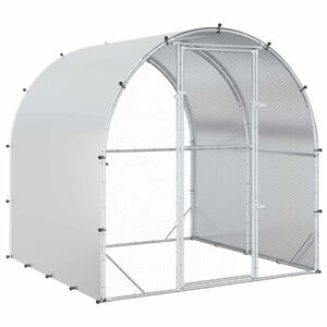 vidaXL Pollaio Argento 200 x 200 x 200 cm Acciaio zincato