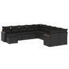 vidaXL Set Divani da Giardino 11 pz con Cuscini in Polyrattan Nero