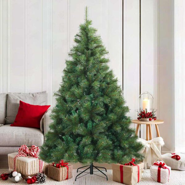 vidaXL Albero di Natale Artificiale con Rami Pieghevoli Verde 180 cm