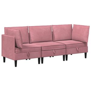 vidaXL Set di mobili per il soggiorno 3 pz Rosa Velluto