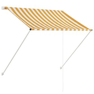 vidaXL Tenda da Sole Retrattile 150x150 cm Giallo e Bianco