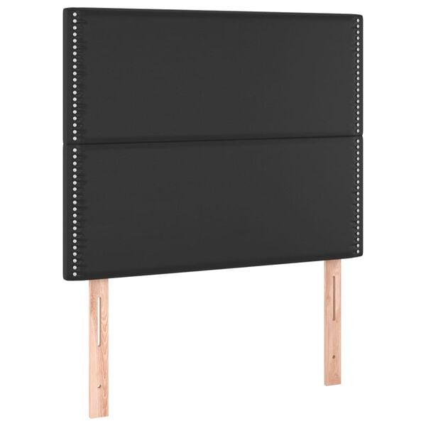 vidaXL Testiera a LED Nera 100x5x118/128 cm in Similpelle