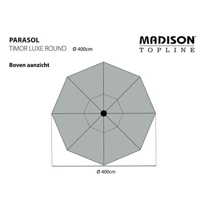 Madison Ombrellone Timor Luxe 400 cm Grigio PAC8P014