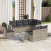 vidaXL Set Divano da Giardino 8pz con Cuscini Grigio Chiaro Polyrattan