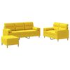vidaXL Set di Divani 3 pz con Cuscini Giallo Chiaro in Tessuto