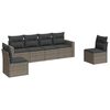 vidaXL Set Divano da Giardino 6 pz con Cuscini Grigio in Polyrattan