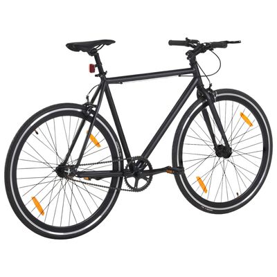 vidaXL Bicicletta a Scatto Fisso Nera 700c 59 cm