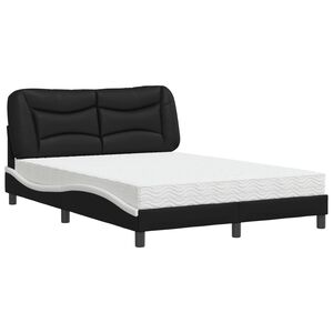 vidaXL Letto con Materasso Hvar Nero e Bianco 120x200 cm in Similpelle