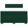 vidaXL Giroletto a Molle con Materasso Verde Scuro 140x190 cm Velluto