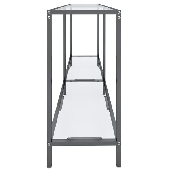 vidaXL Tavolo Consolle Trasparente 140x35x75,5 cm in Vetro Temperato